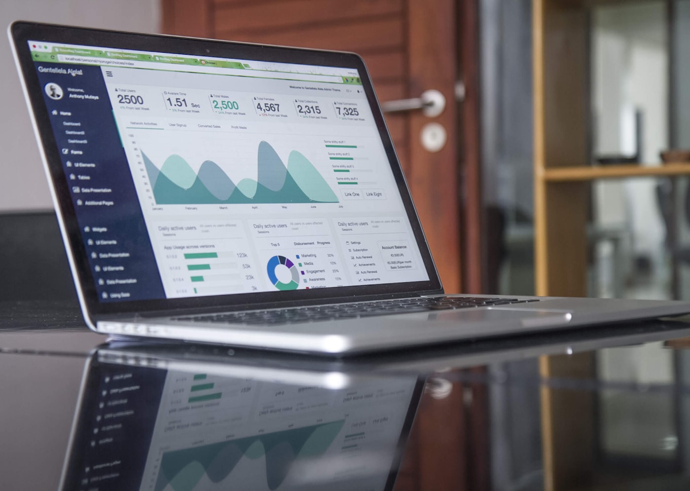 Analytics dashboard for portfolio growth